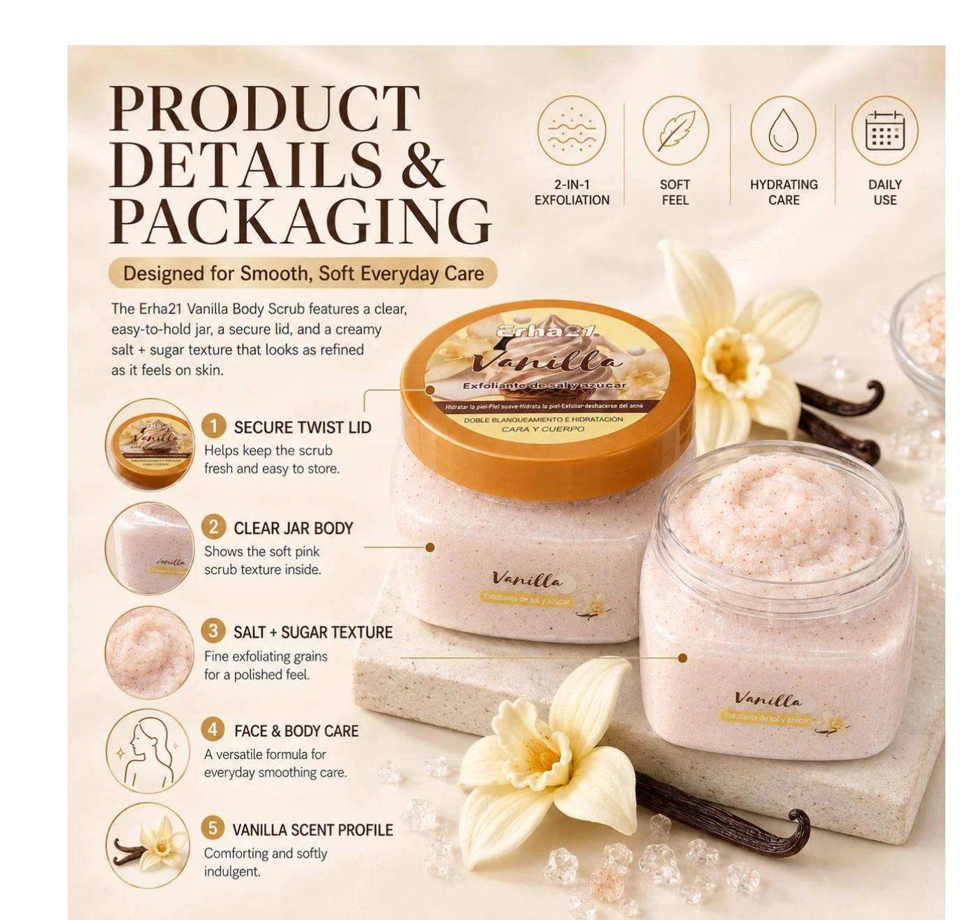 Vanilla Salt + Sugar Scrub