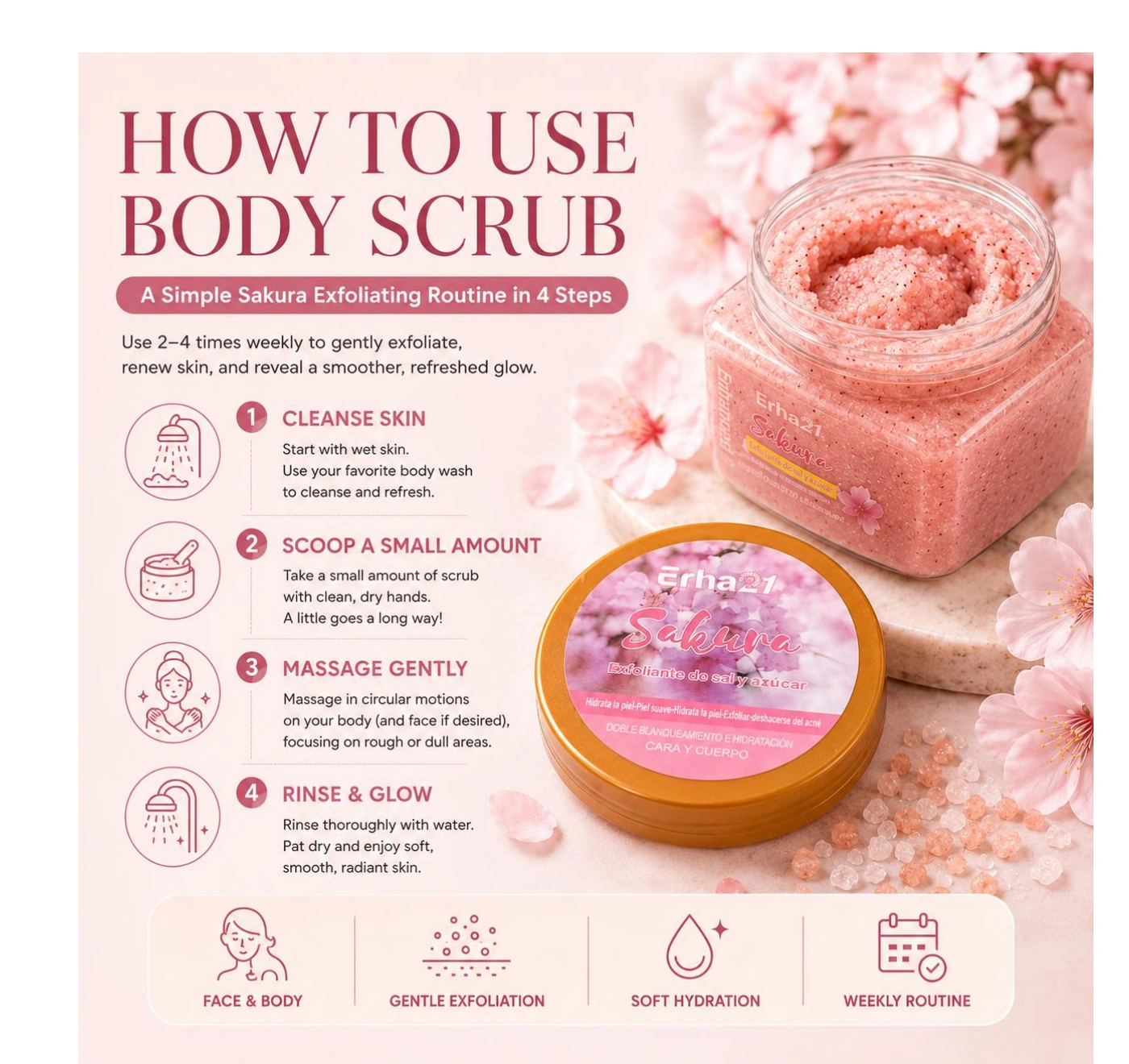 Sakura Salt + Sugar Scrub