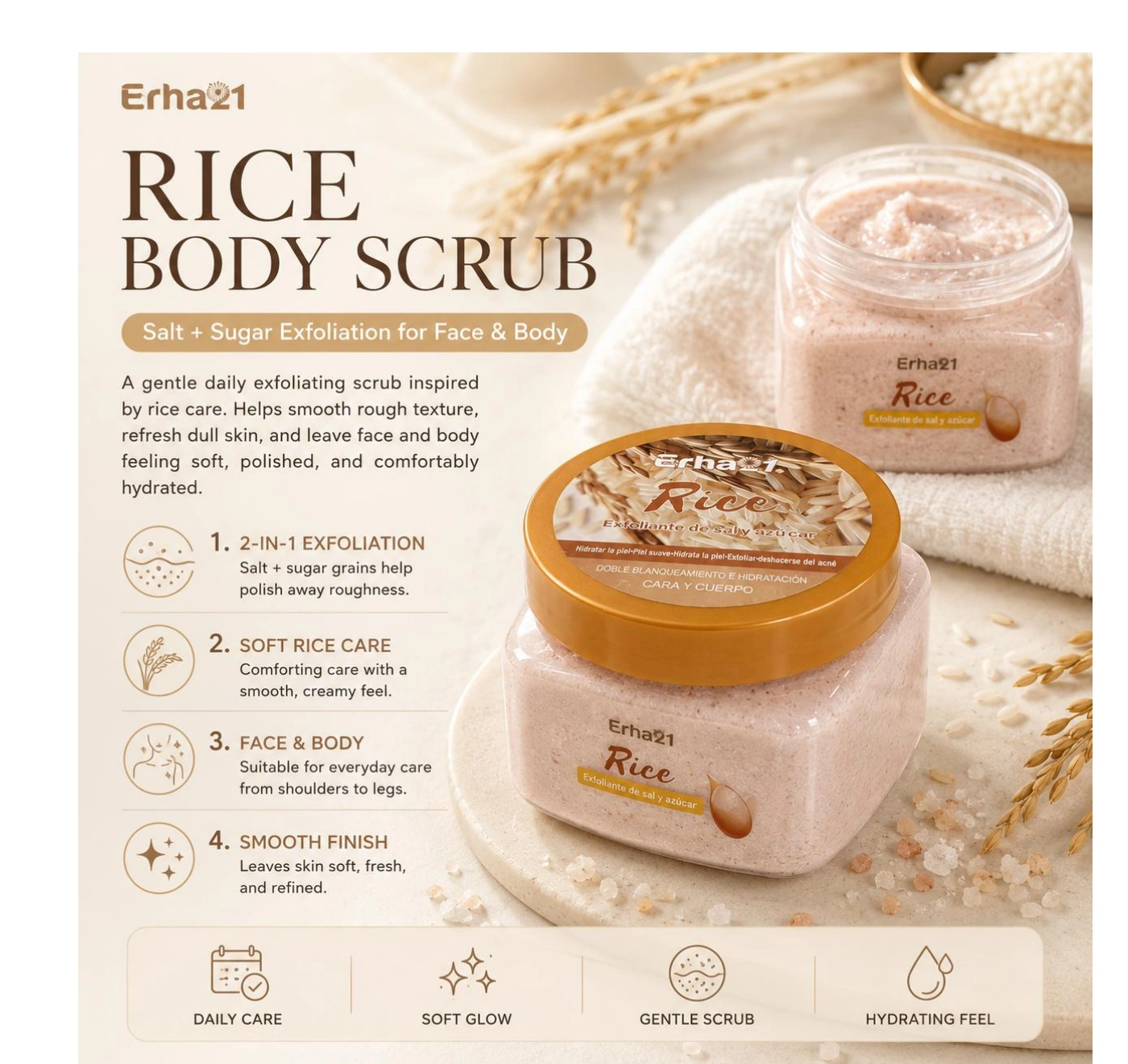 Rice Salt + Sugar Body Scrub