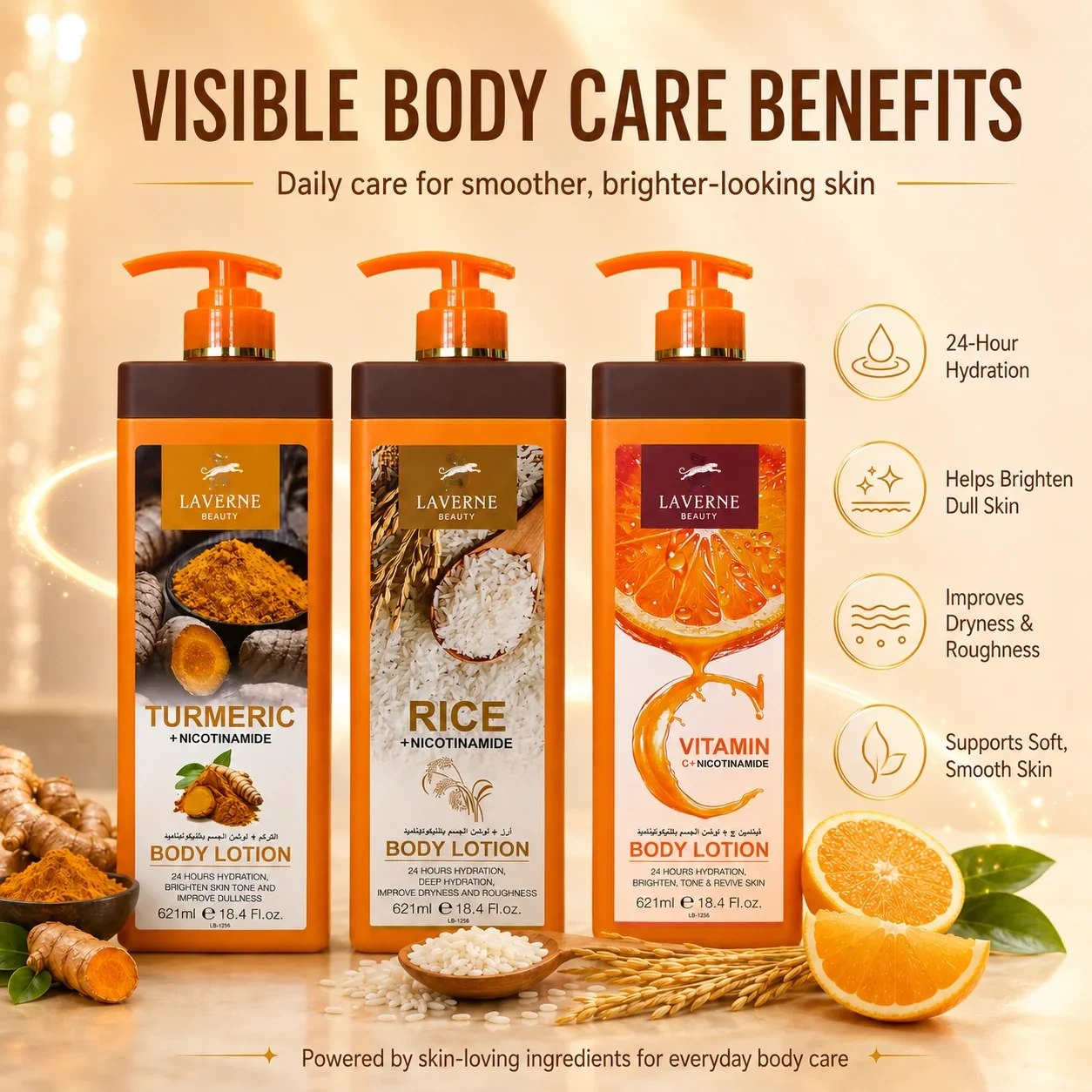 Turmeric Rice Body Lotion Set